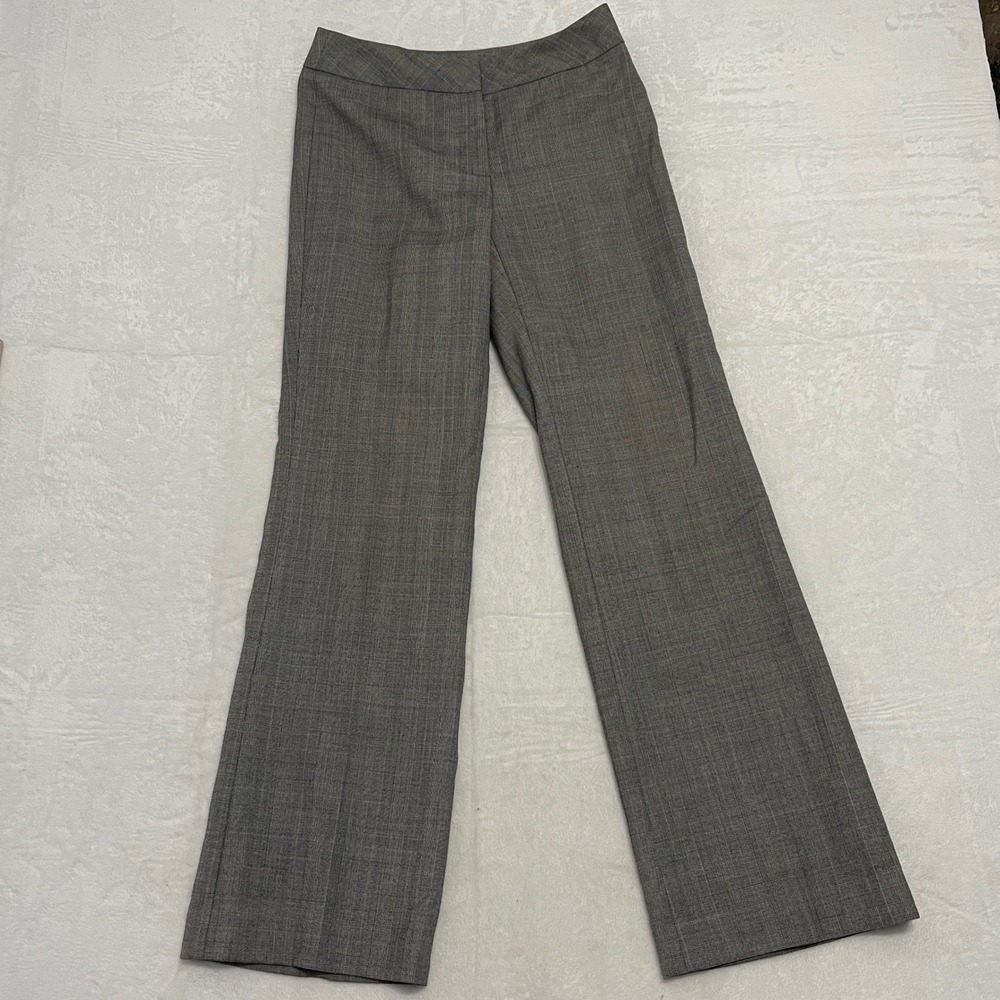Ann Taylor Women's Gray Plaid 100% Wool Lined Career Dress Business Pants Size 4